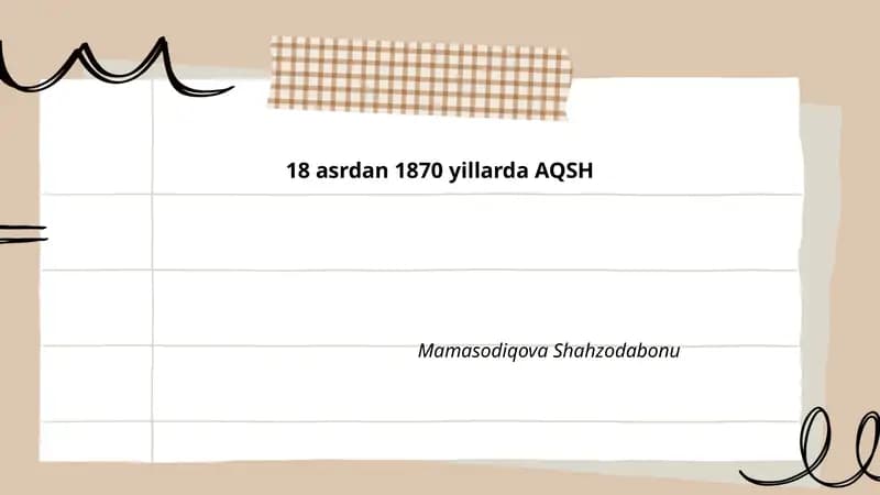 18 asrdan 1870 yillarda AQSH