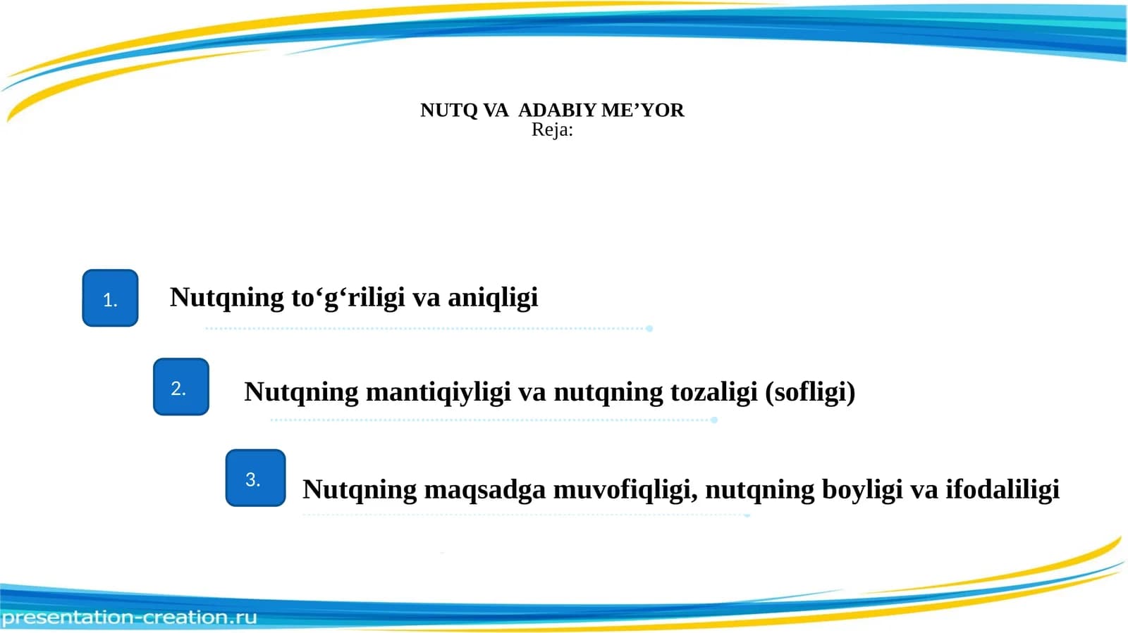 NUTQ VA  ADABIY ME’YOR