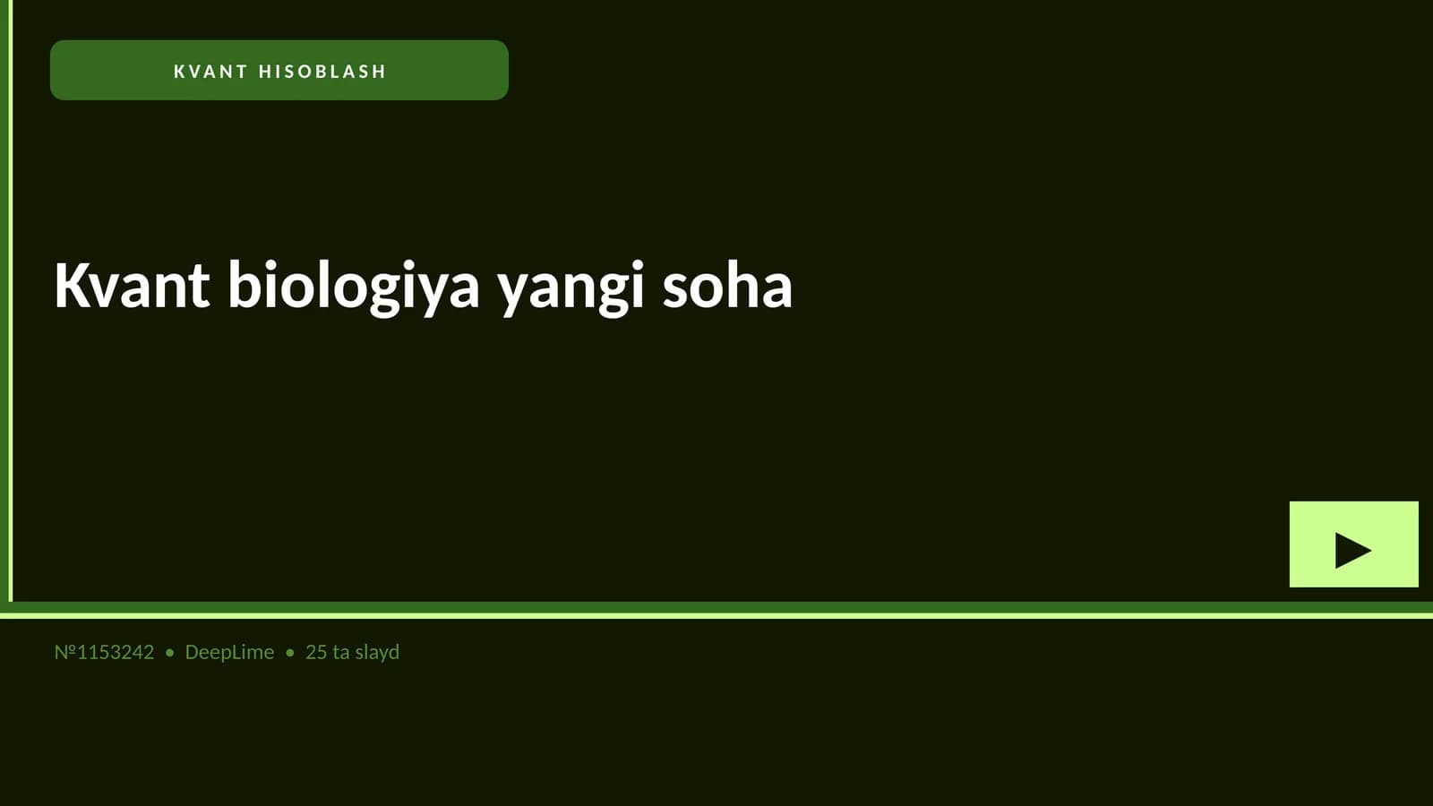 KVANT BIOLOGIYA YANGI SOHA