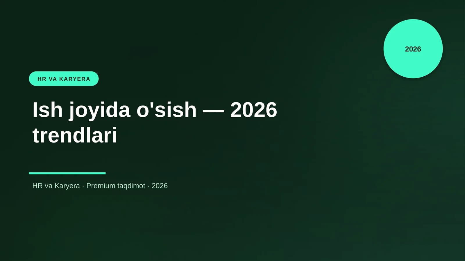 Ish joyida o'sish — 2026 trendlari
