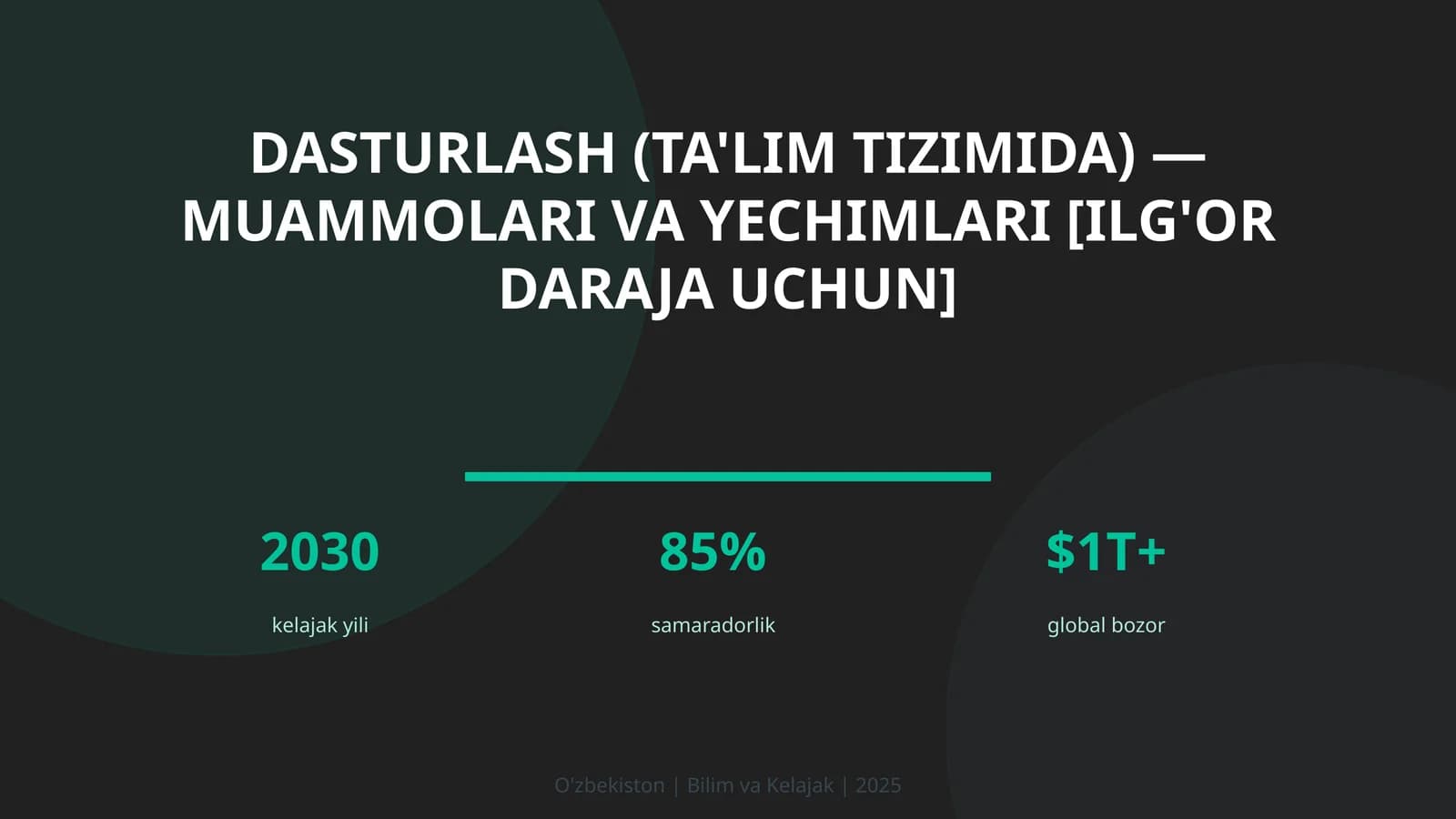 Dasturlash (ta'lim tizimida) — muammolari va yechimlari [ilg'or daraja uchun]