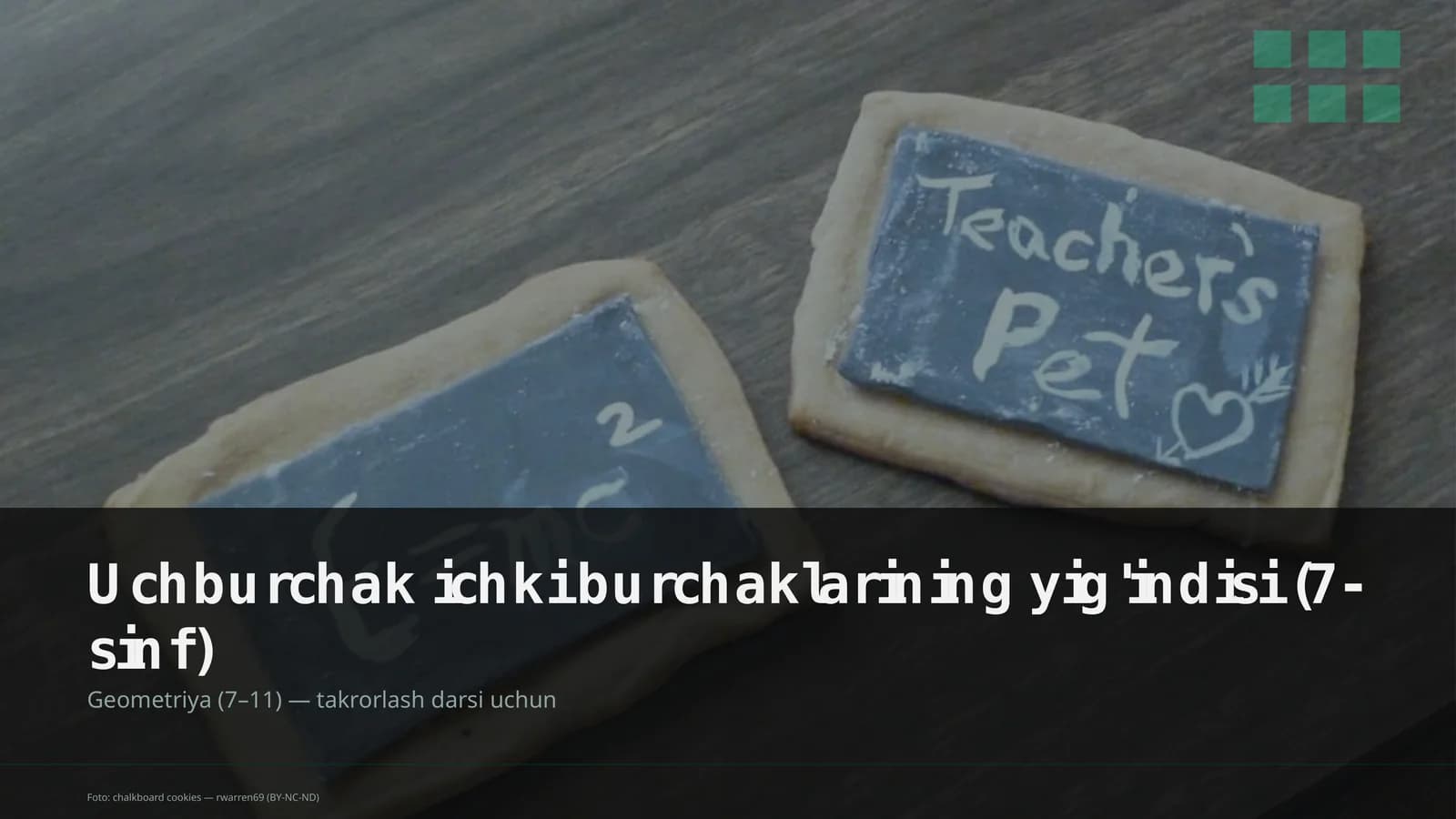 Uchburchak ichki burchaklarining yig'indisi (7-sinf)