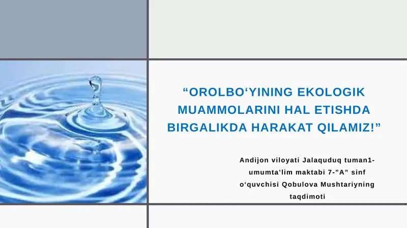 Orolbo‘yining ekologik muammolari