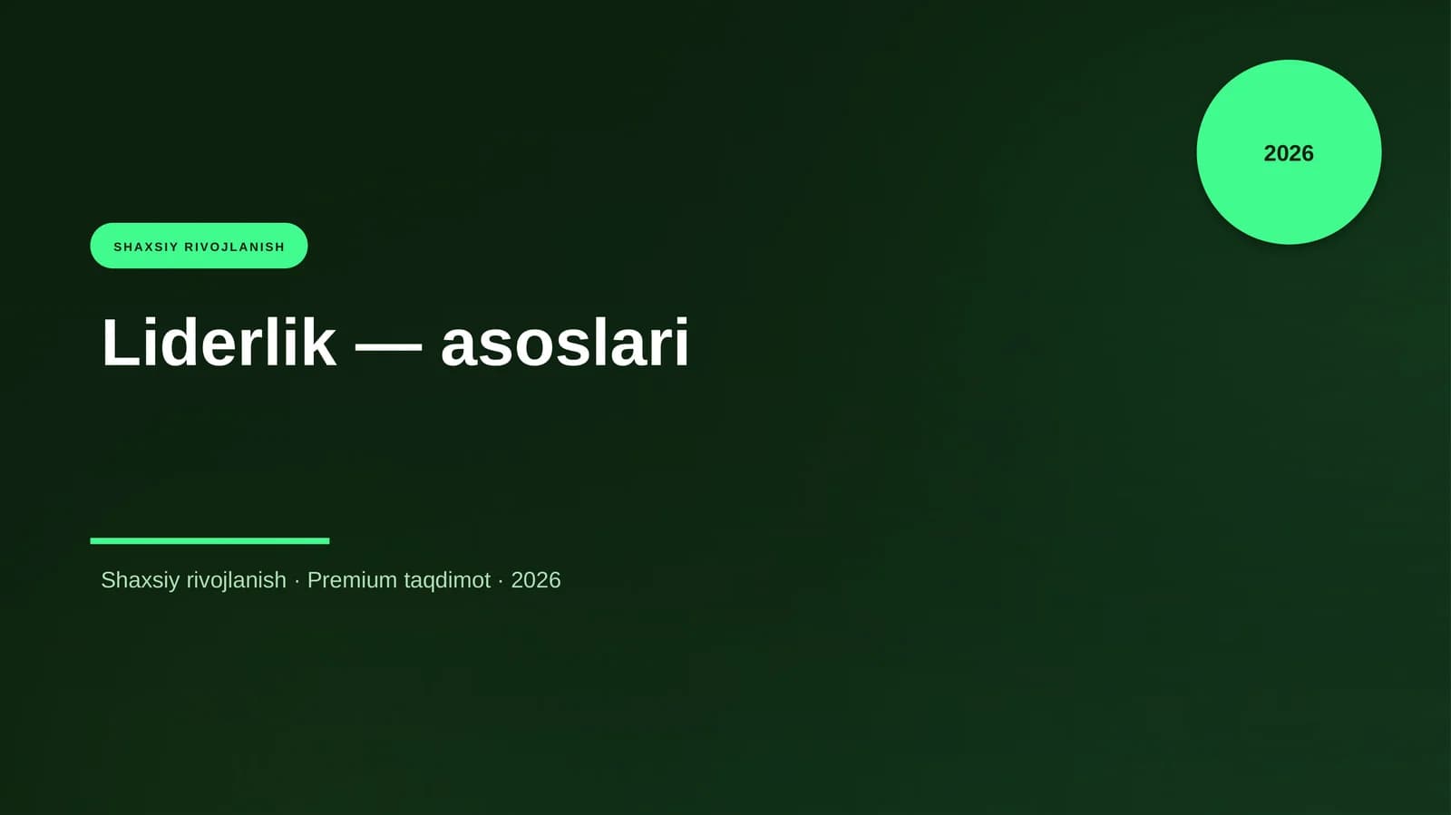 Liderlik — asoslari