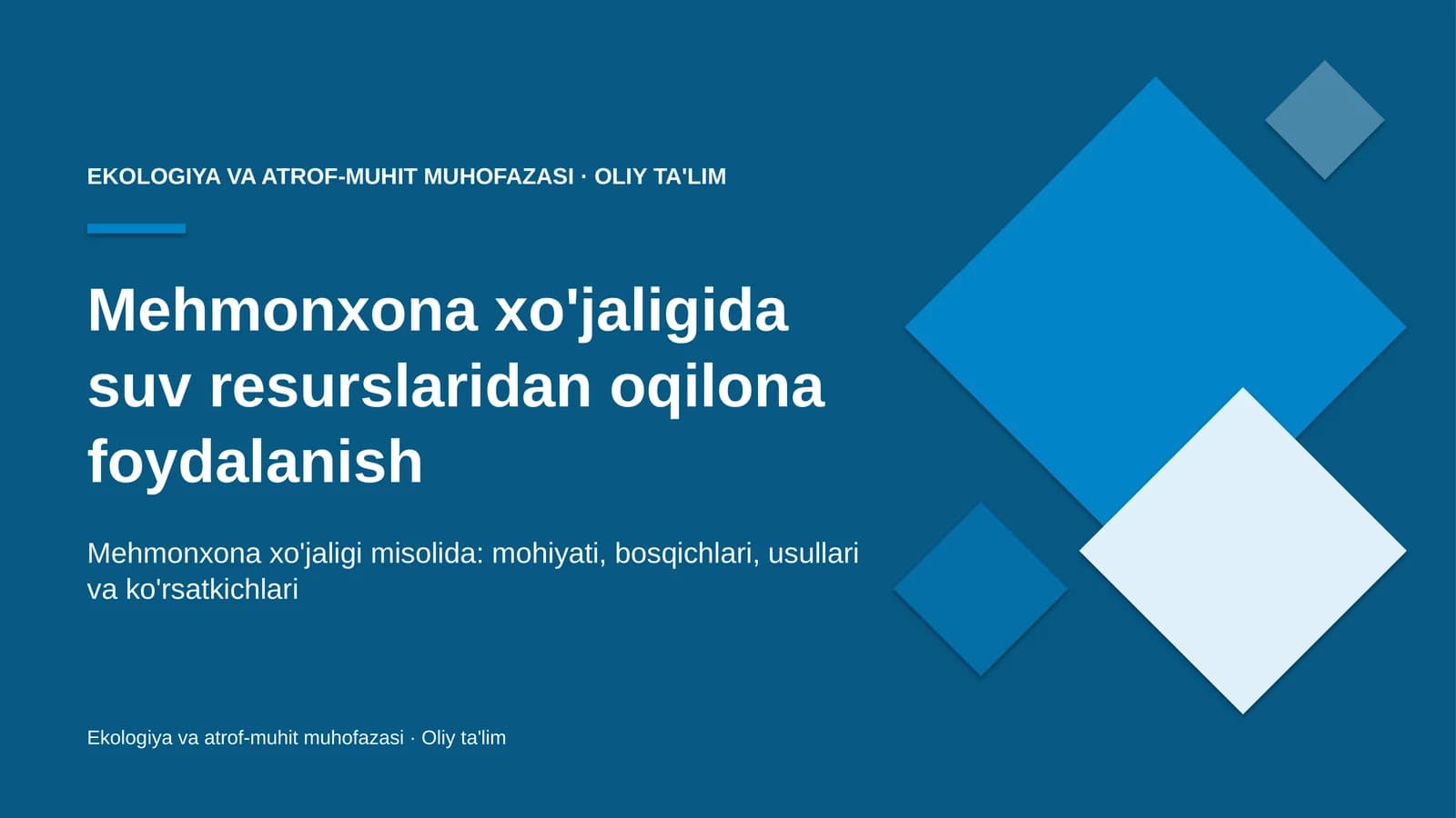 mehmonxona xo'jaligida suv resurslaridan oqilona foydalanish 4655