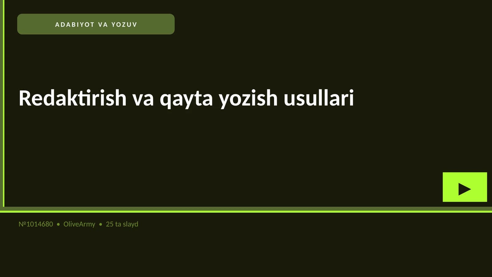 Redaktirish va qayta yozish usullari