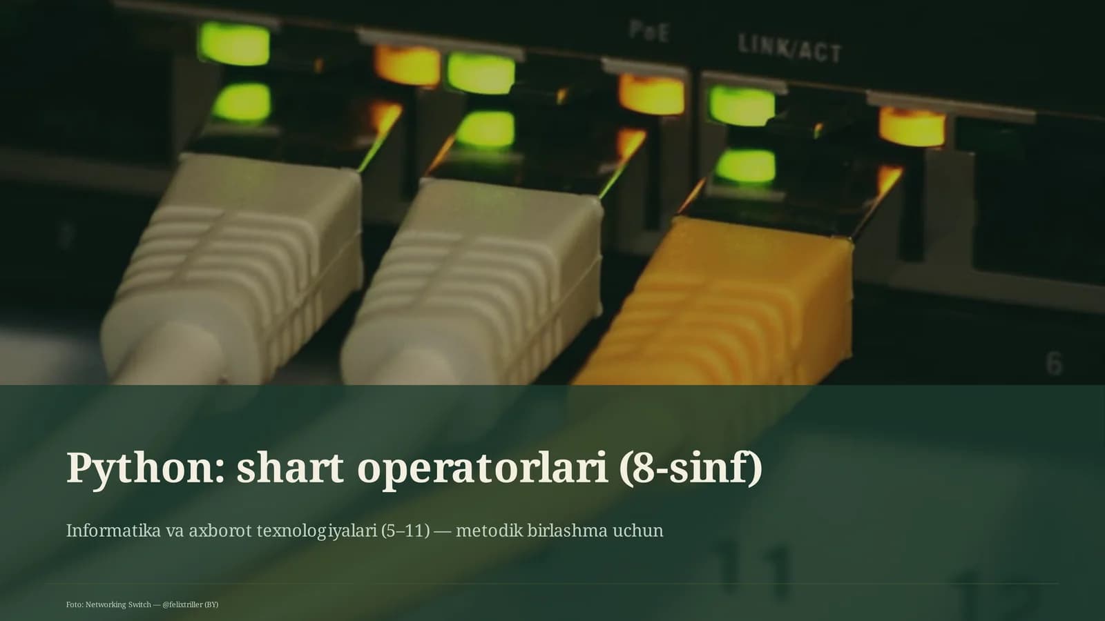 Python: shart operatorlari (8-sinf)