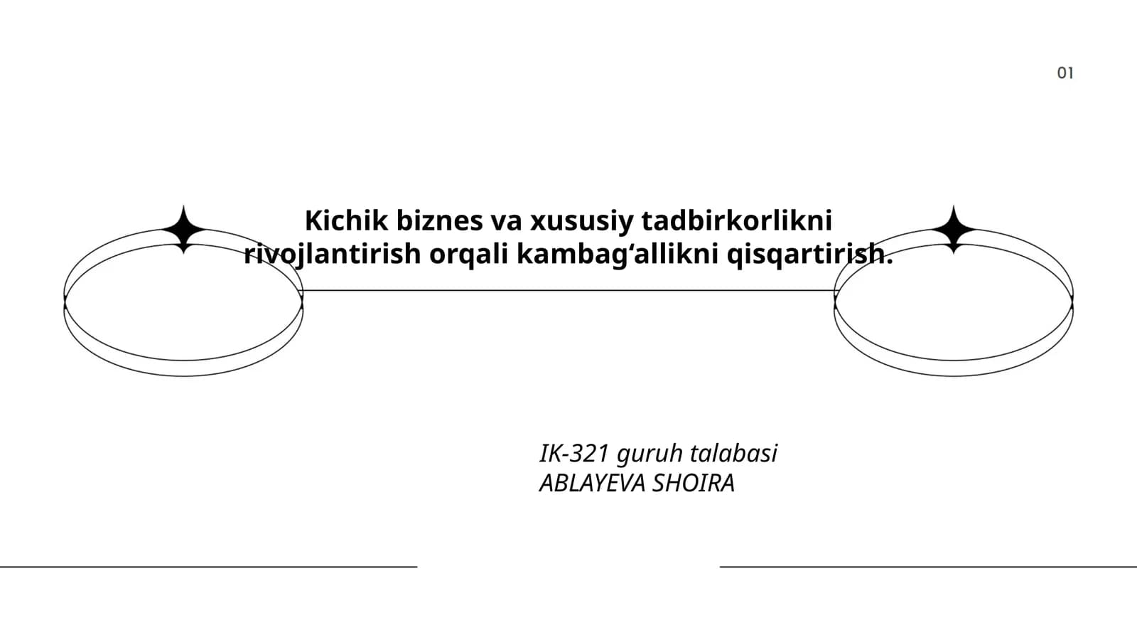 Kichik biznes va xususiy tadbirkorlikni rivojlantirish orqali kambag‘allikni qisqartirish