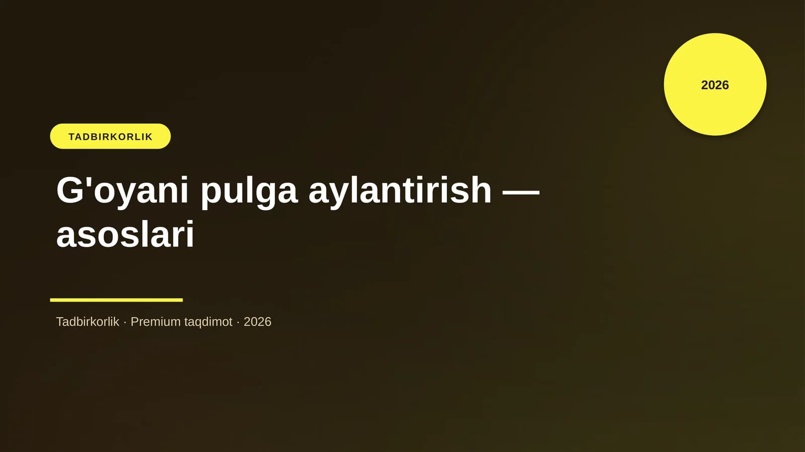 G'oyani pulga aylantirish — asoslari