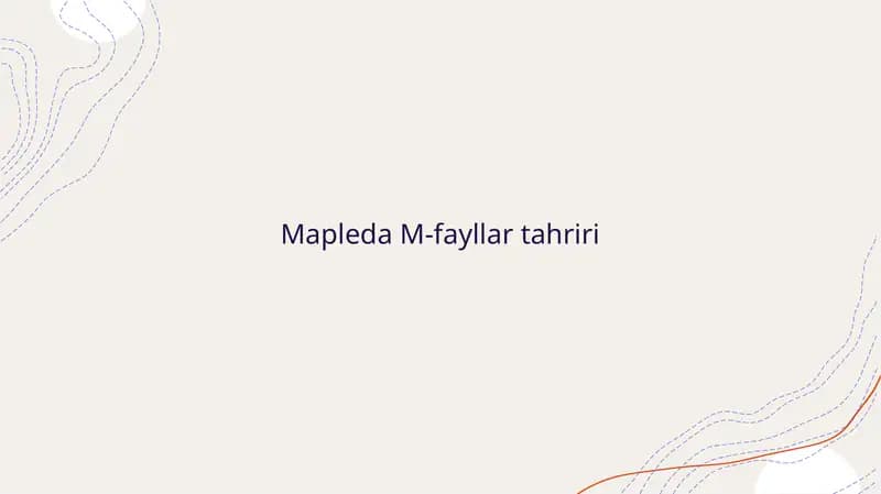 Mapleda M-fayllar tahriri