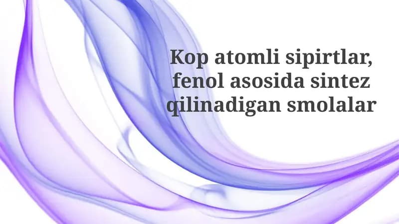 Mis atomli spirtlar: Xususiyatlari va qo'llanilishi