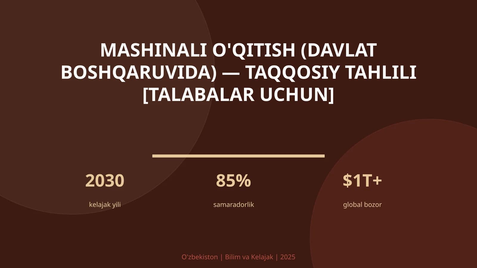 Mashinali o'qitish (davlat boshqaruvida) — taqqosiy tahlili [talabalar uchun]