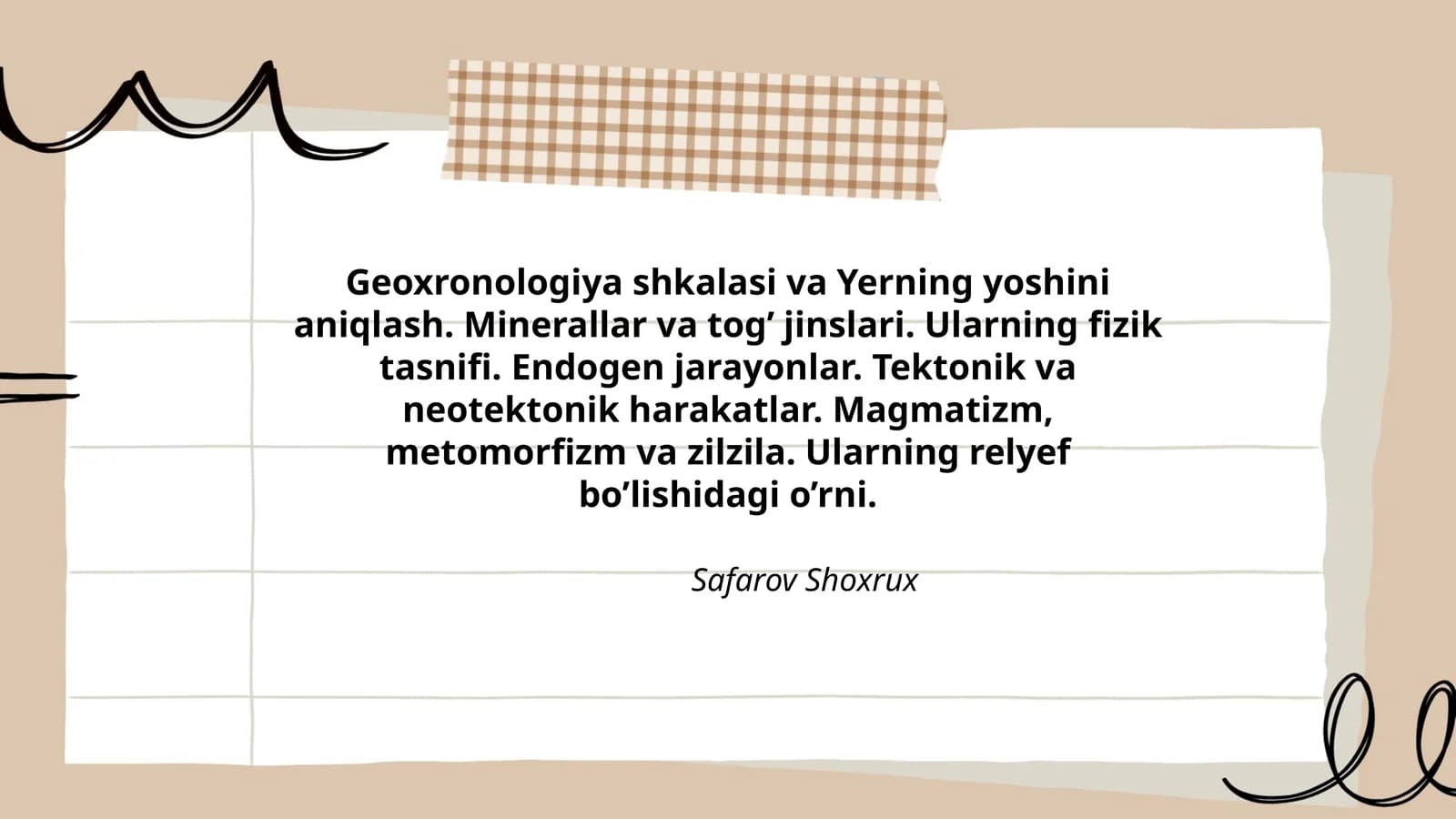 Geoxronologiya shkalasi va Yerning yoshini aniqlash