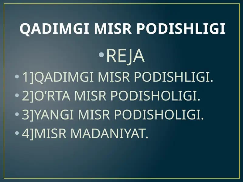QADIMGI MISR PODISHLIGI