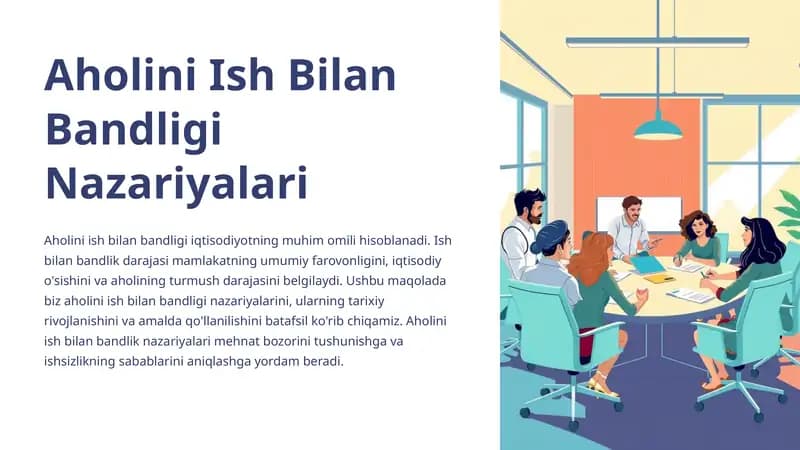 Aholini Ish Bilan Bandligi Nazariyalari