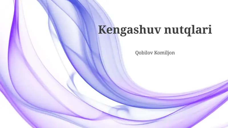 Kengashuv nutqlari