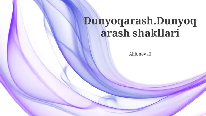 Madaniy Dunyoqarash