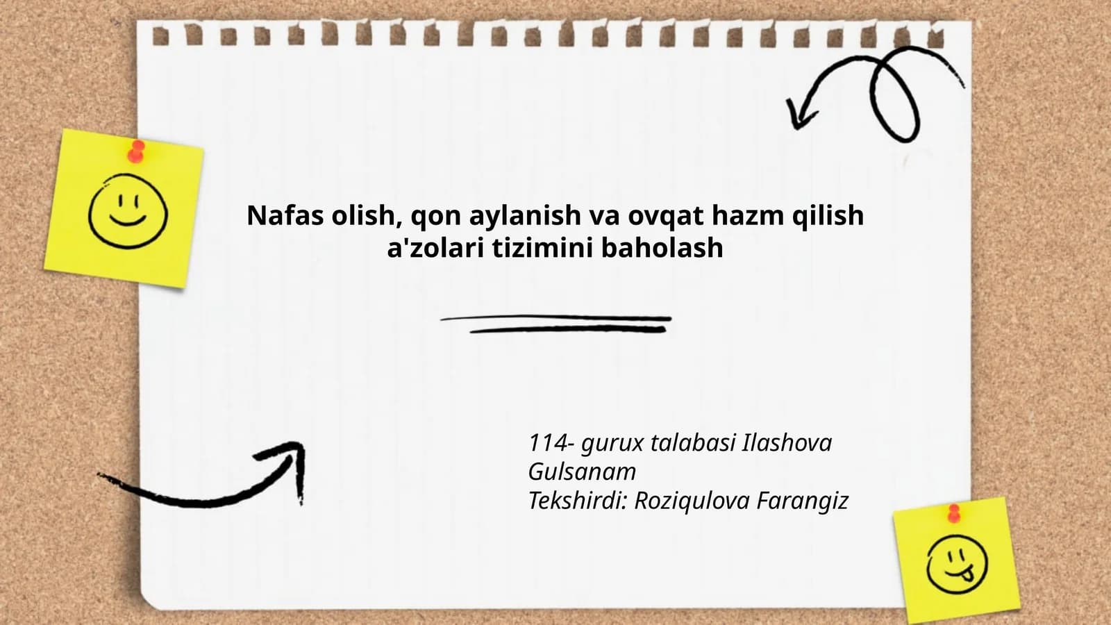 Nafas olish, qon aylanish va ovqat hazm qilish a'zolari tizimini baholash