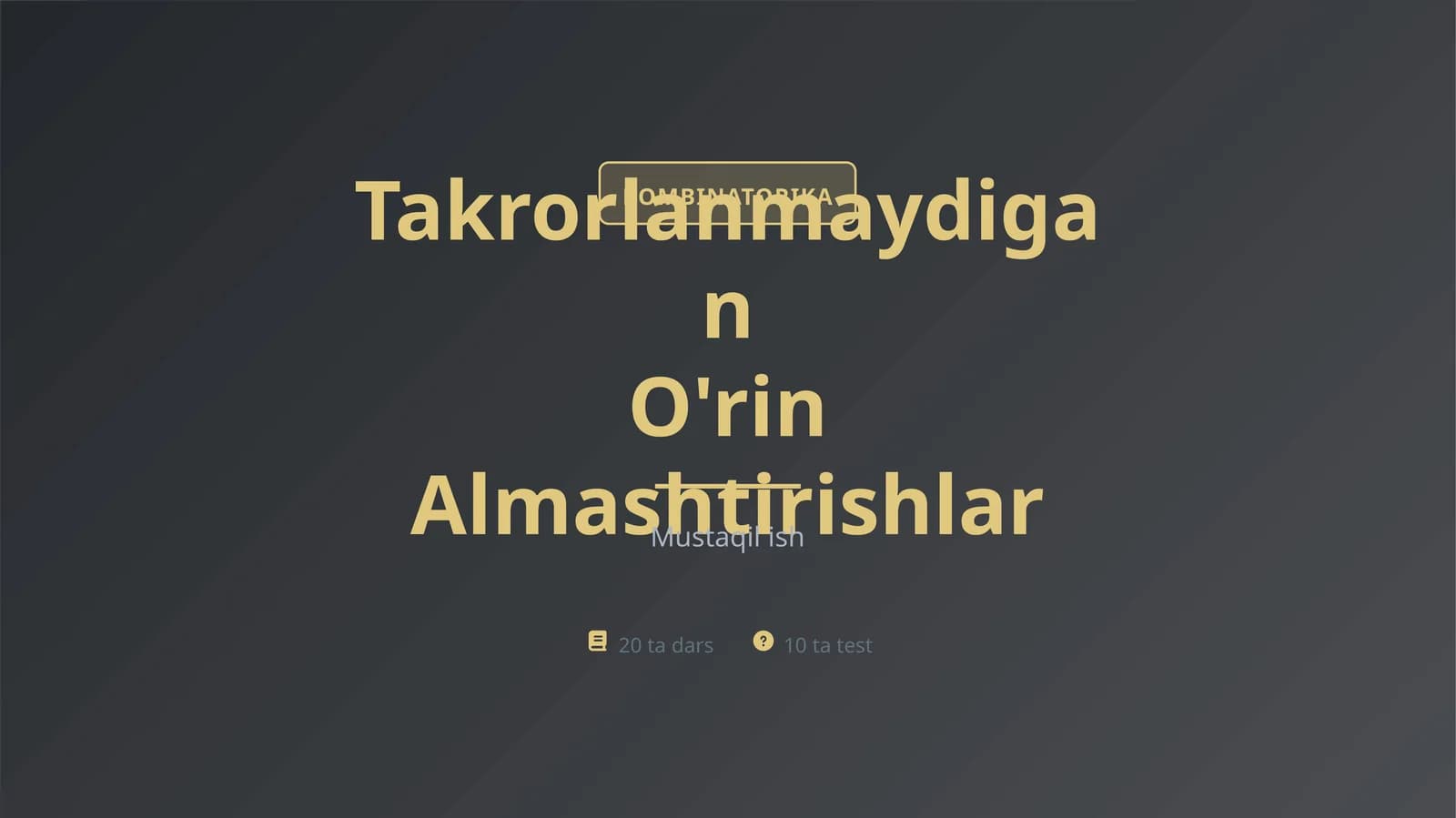 Takrorlanmaydigan oʻrin almashtirishlar