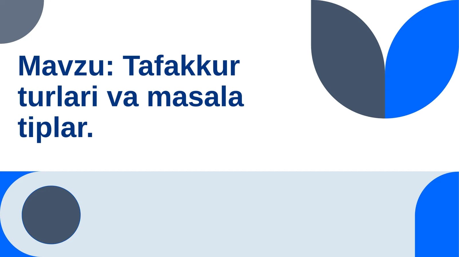 Tafakkurturlar va masalatiplar