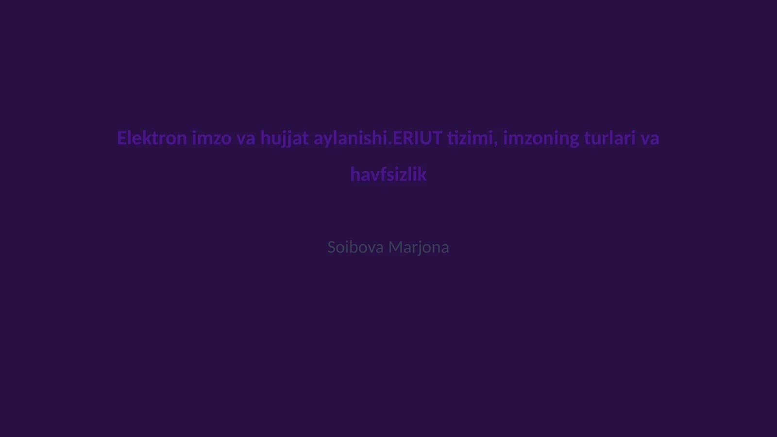 Elektron imzo va hujjat aylanishi