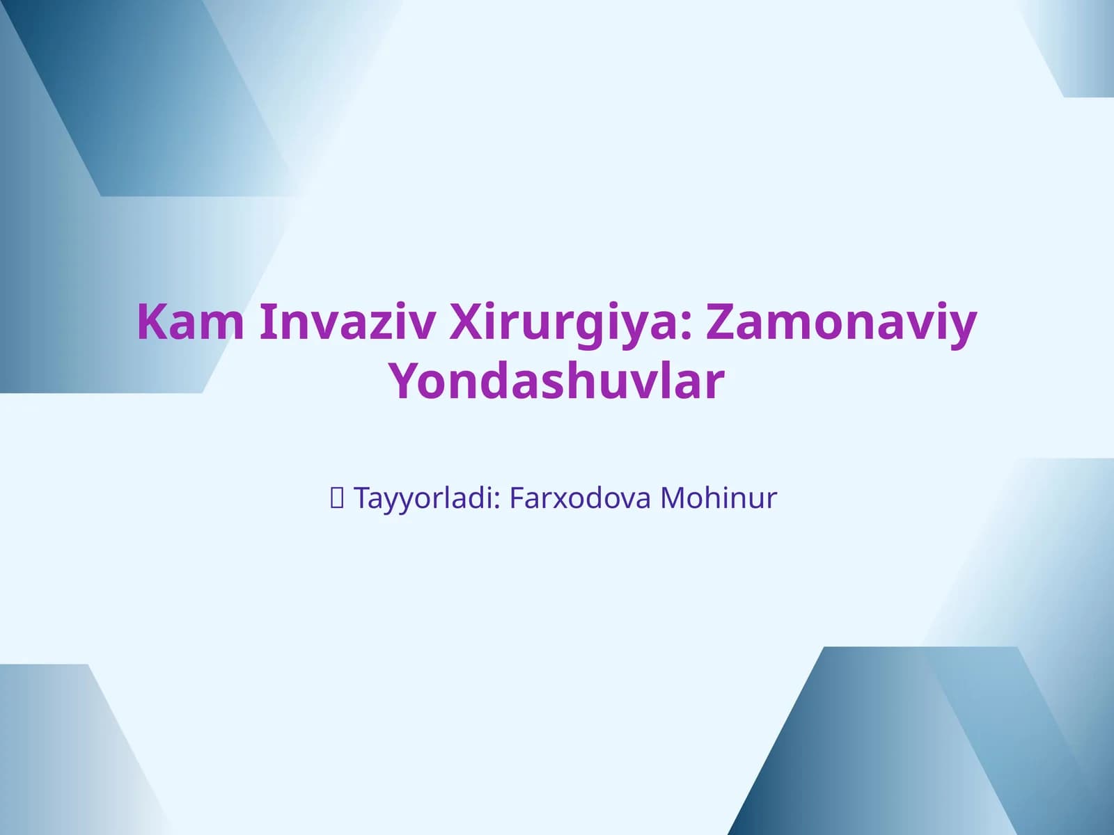Kam Invaziv Xirurgiya: Zamonaviy Yondashuvlar