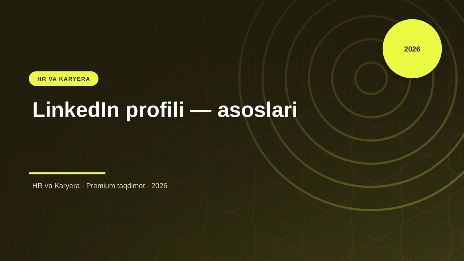 LinkedIn profili — asoslari