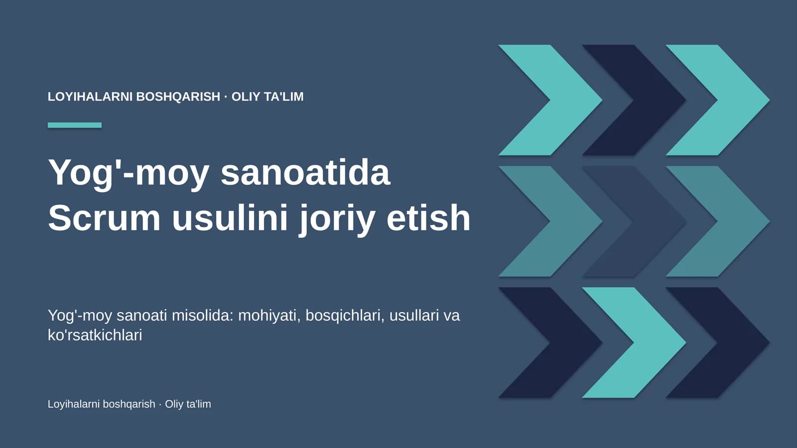 Yog'-moy sanoatida Scrum usulini joriy etish