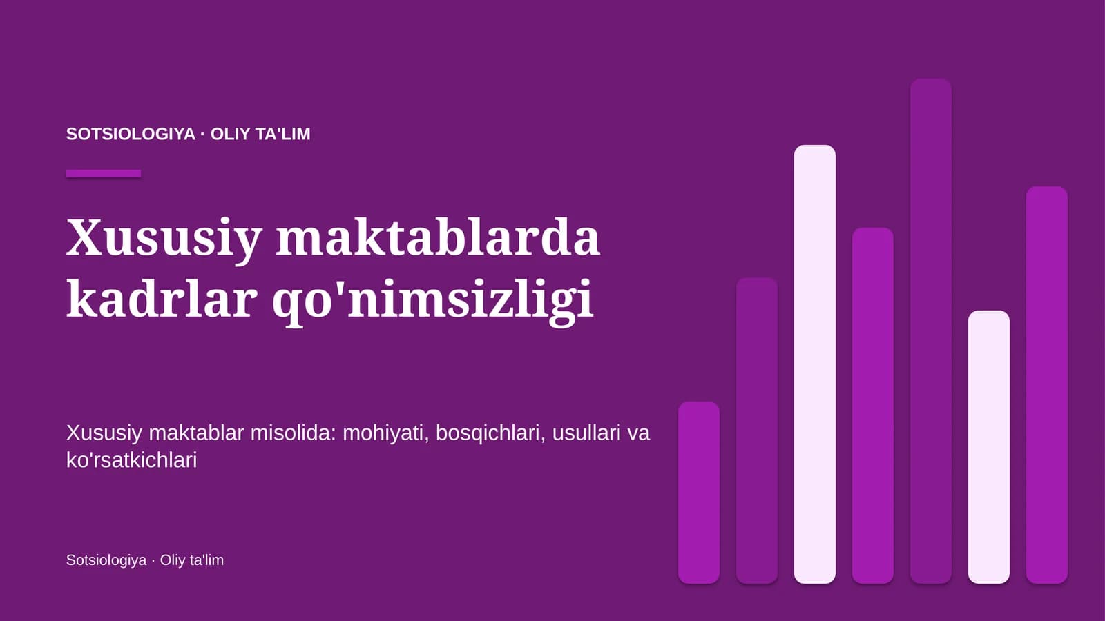 Xususiy maktablarda kadrlar qo'nimsizligi