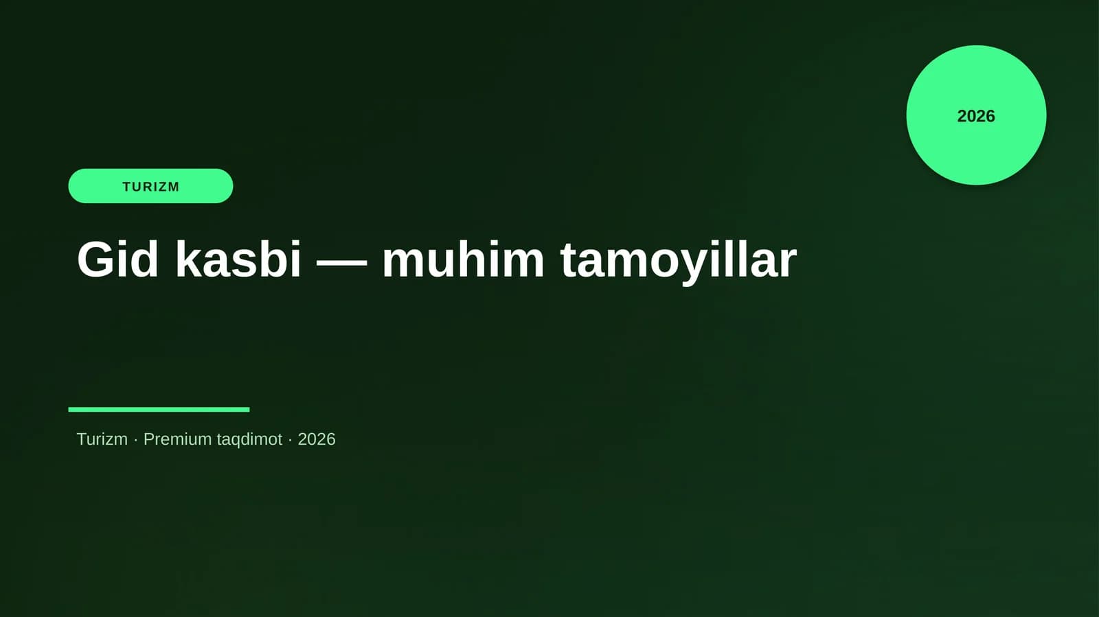 Gid kasbi — muhim tamoyillar
