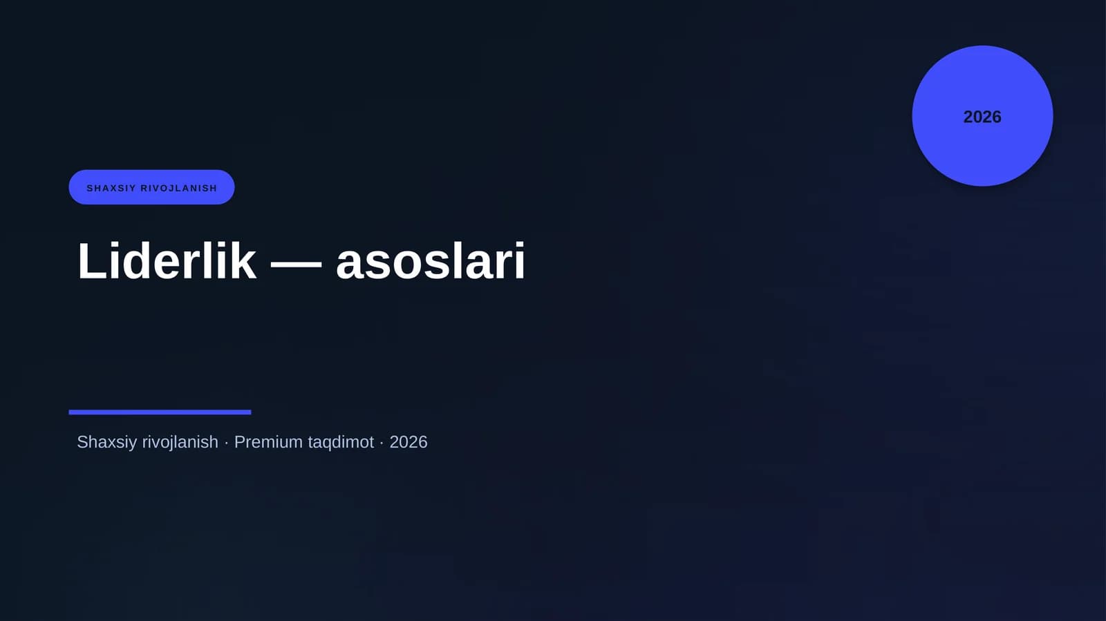 Liderlik — asoslari