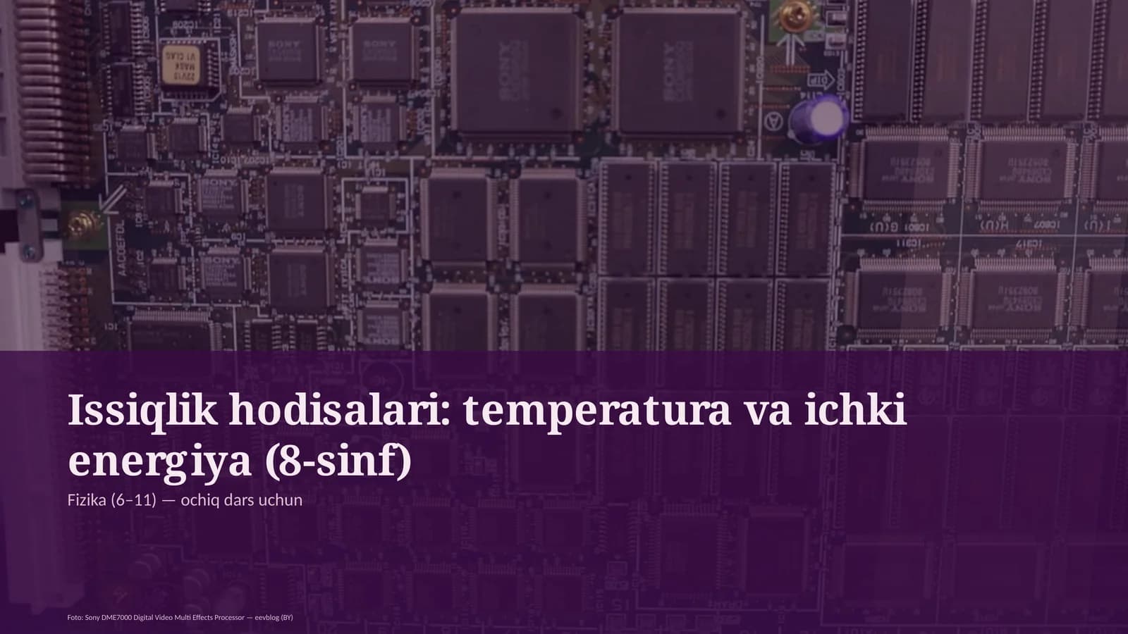 Issiqlik hodisalari: temperatura va ichki energiya (8-sinf)