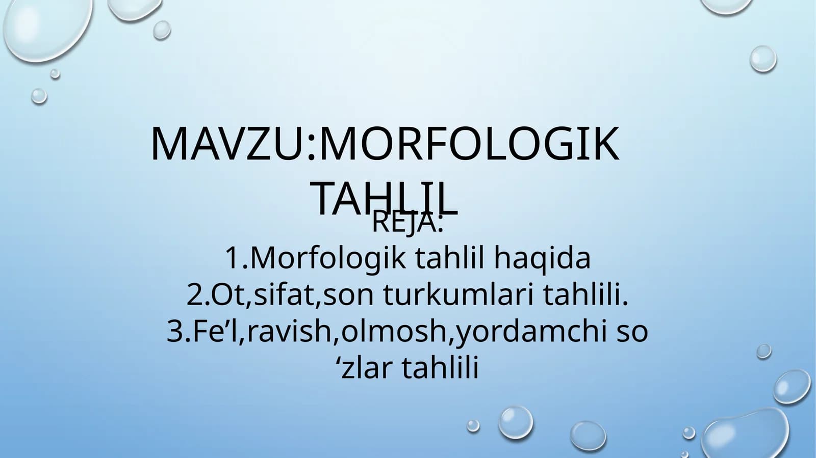 Morfologik tahlil