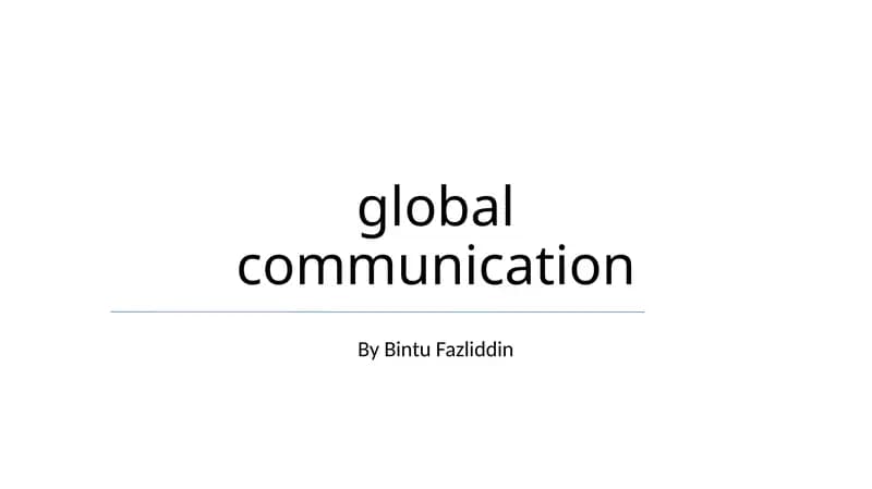Global Communication Strategies