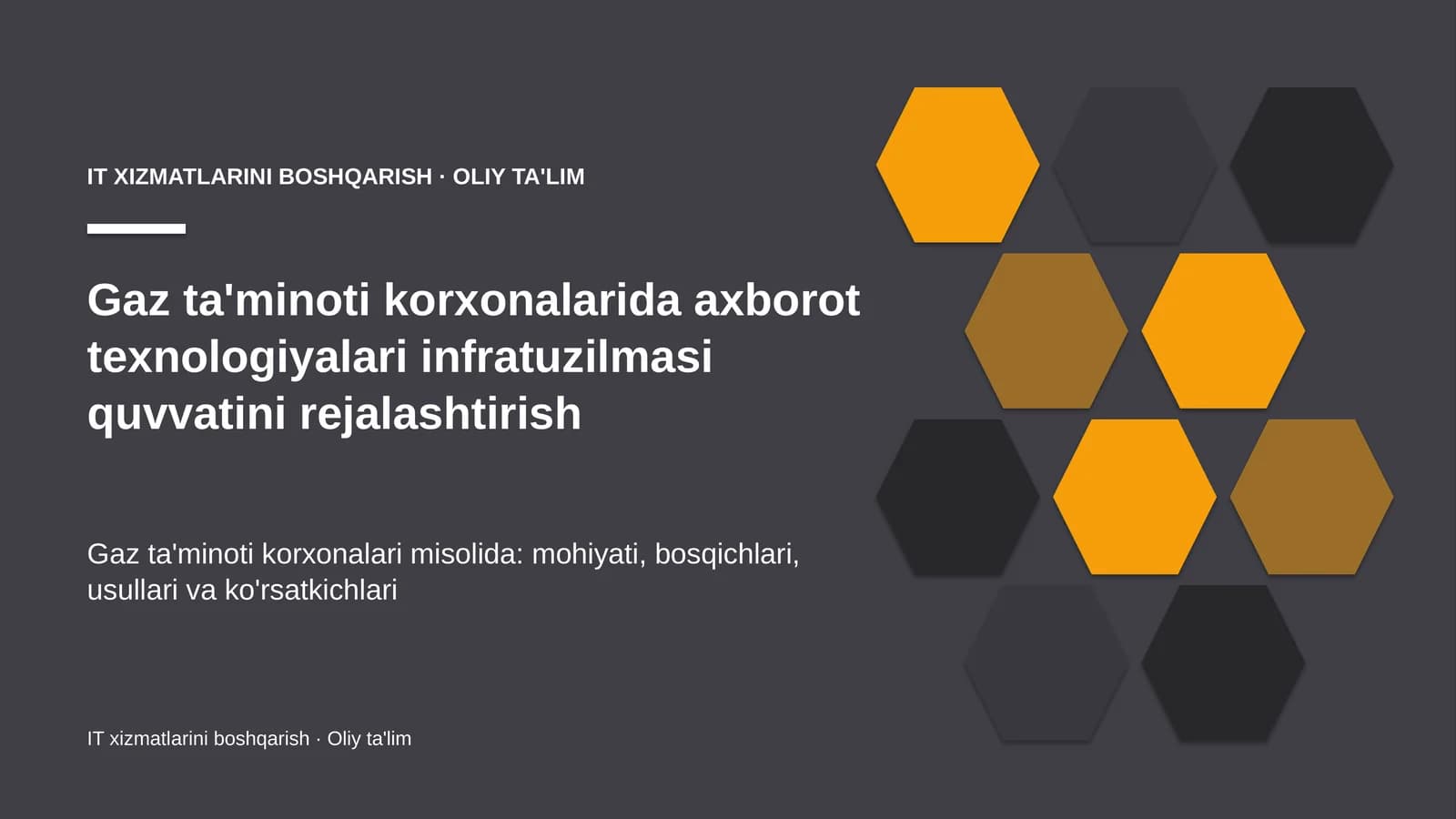 gaz ta'minoti korxonalarida axborot texnologiyalari infratuzilmasi quvvatini rejalashtirish 2604