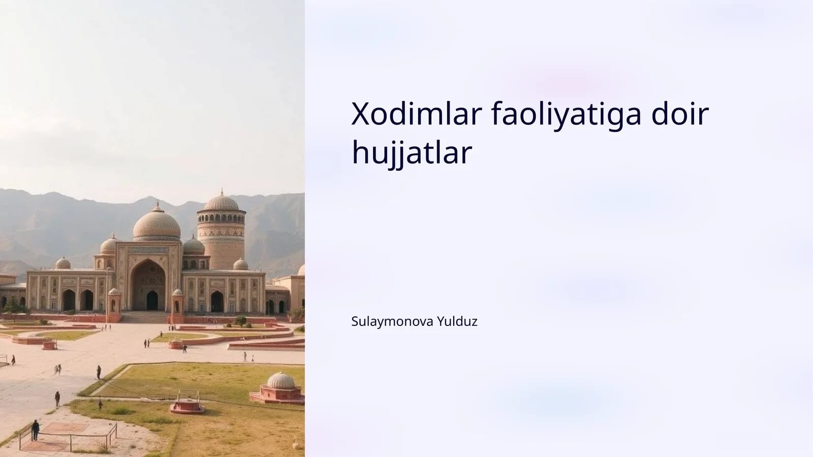 Xodimlar faoliyatiga doir hujjatlar