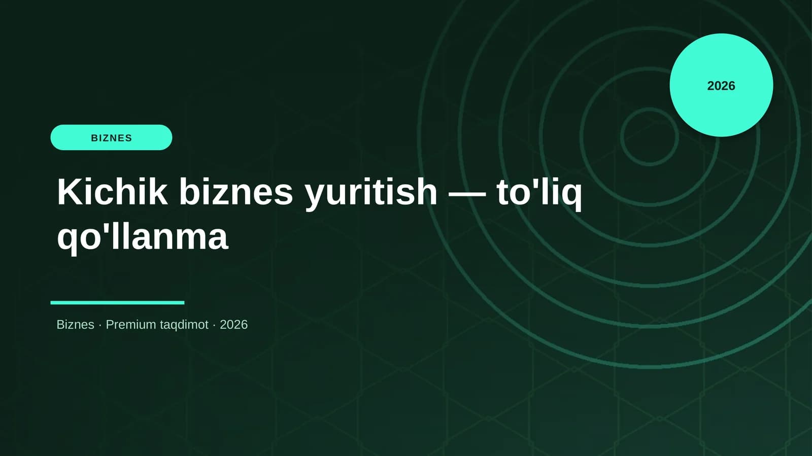 Kichik biznes yuritish — to'liq qo'llanma