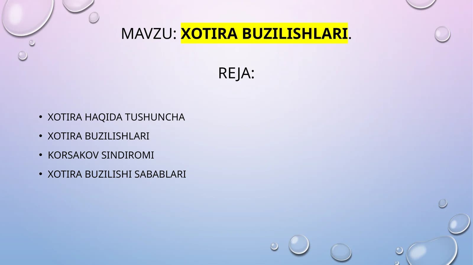 Xotirabuzi Ishlari