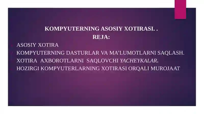Asosiy xotira