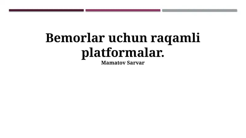 Bemorlar uchun raqamli platformalar
