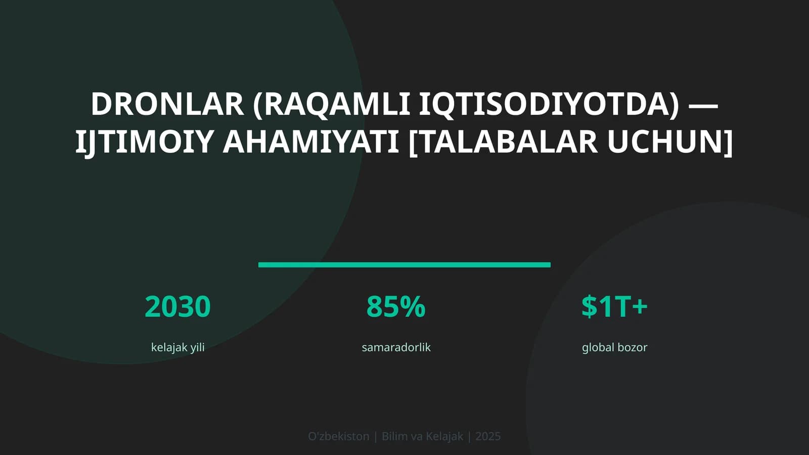 DRONLAR (RAQAMLI IQTISODIYOTDA)