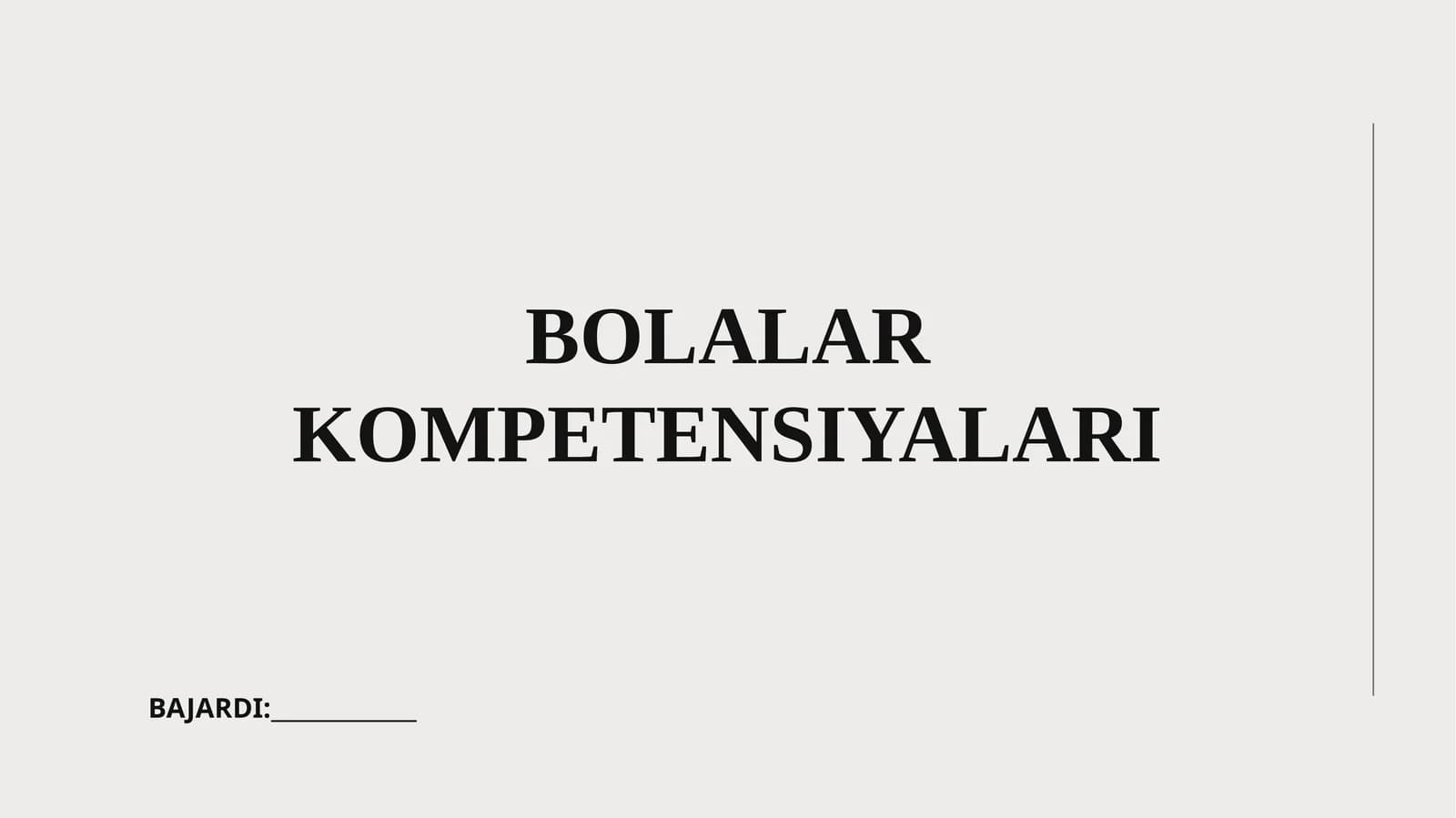 Bolalar Kompetensiyalari