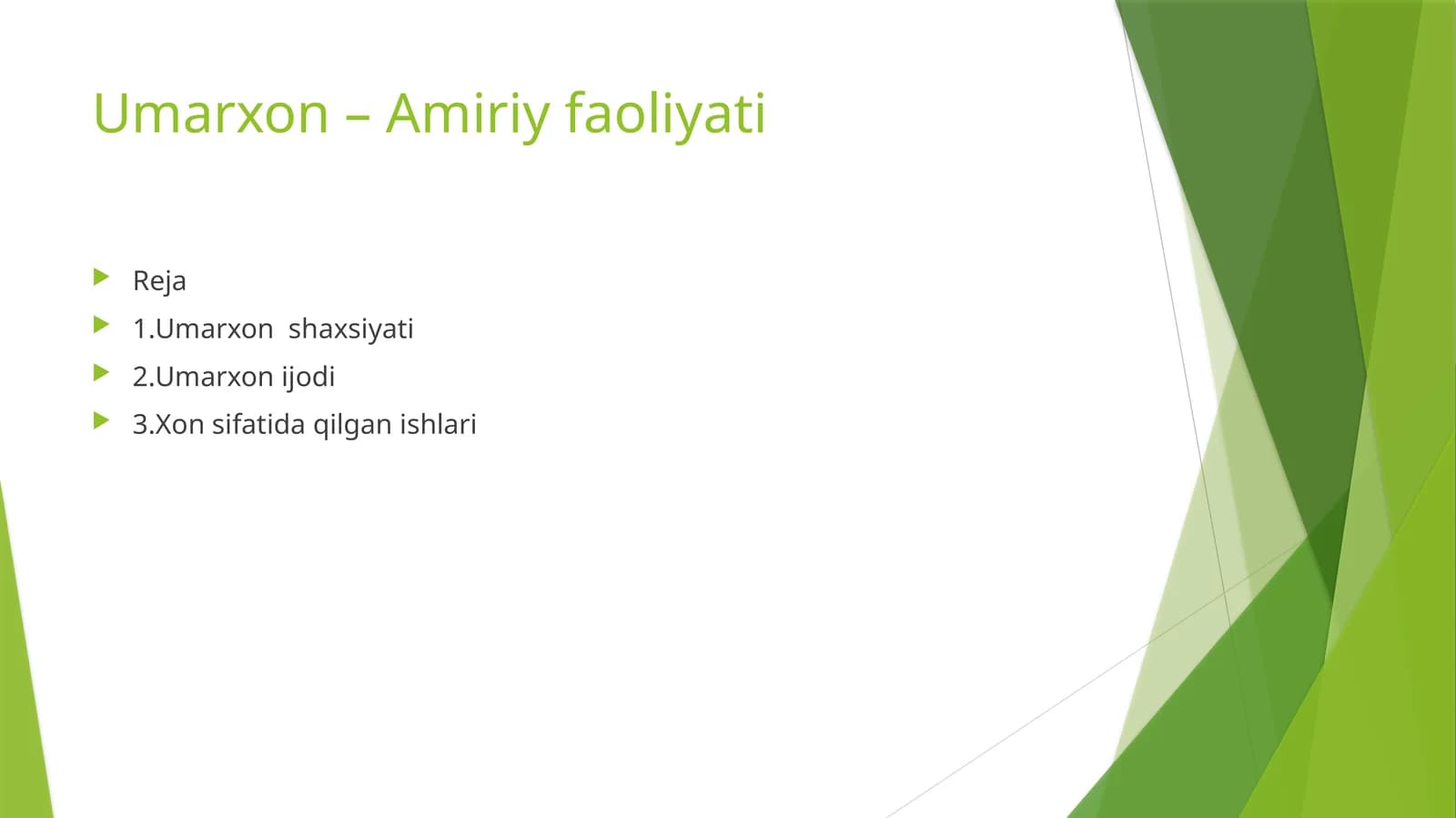 Umarxon–Amiriy faoliyati