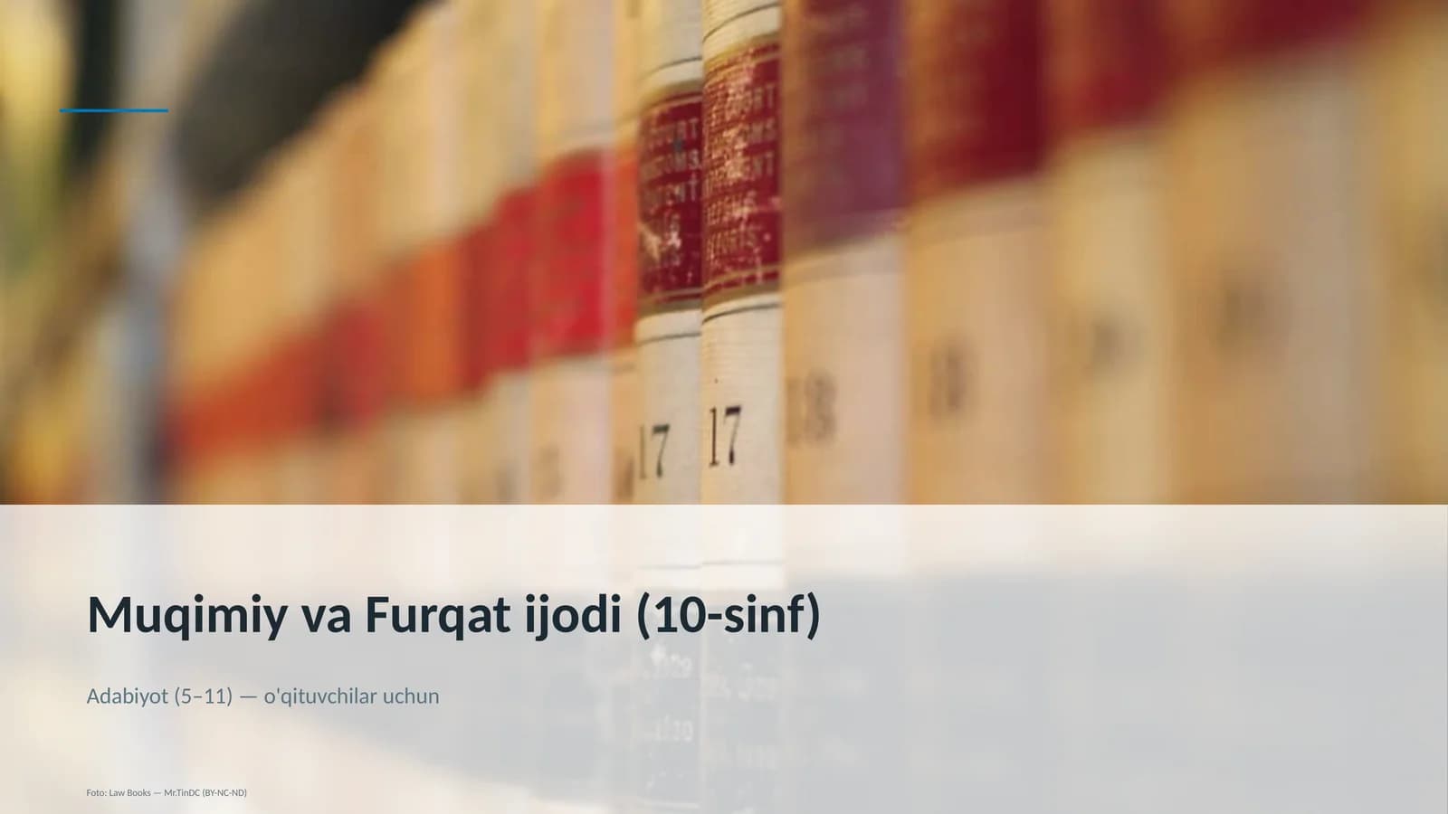 Muqimiy va Furqat ijodi (10-sinf)