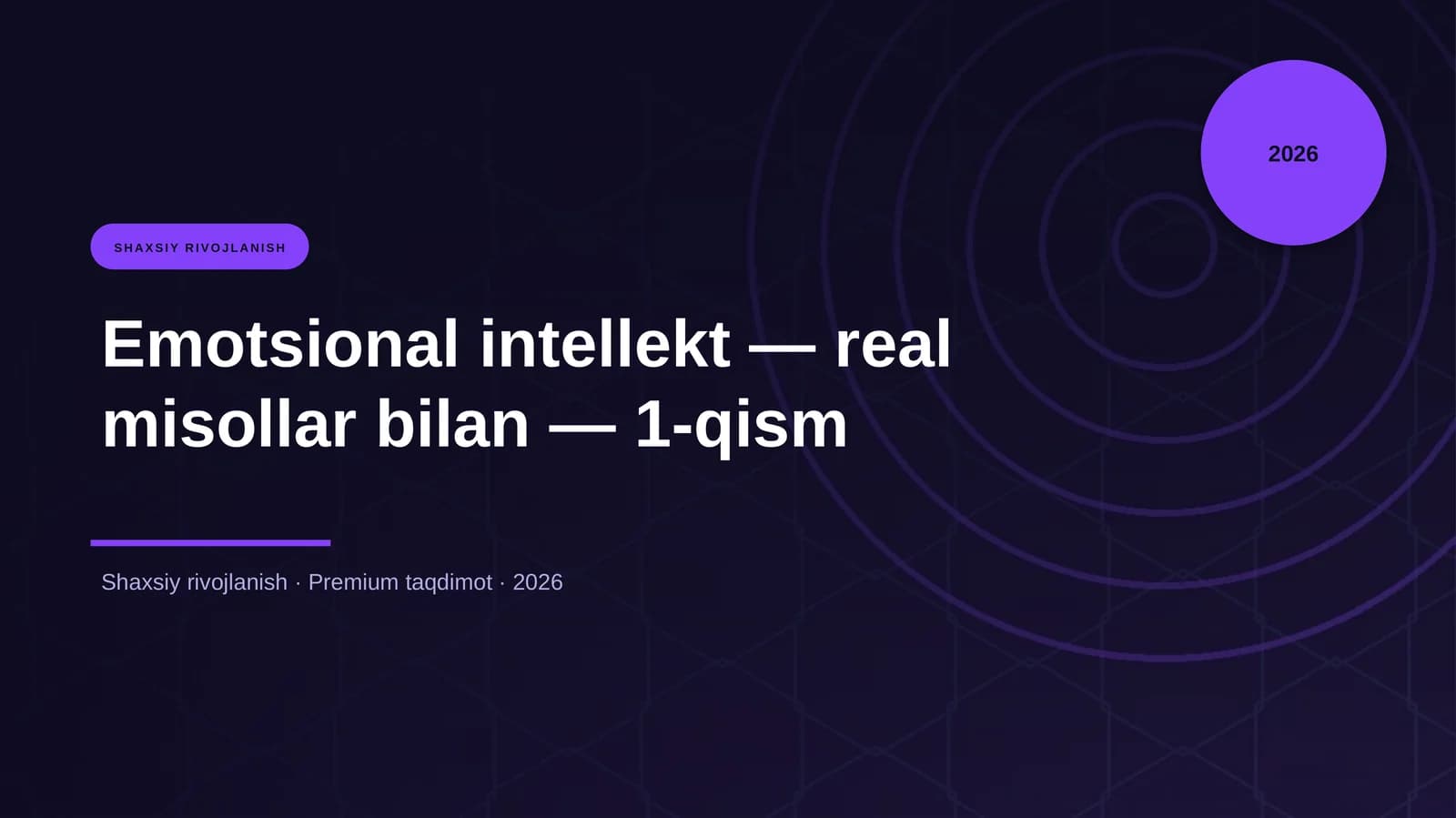 Emotsional intellekt — real misollar bilan — 1-qism