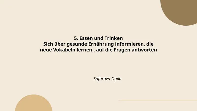 Essen und Trinken