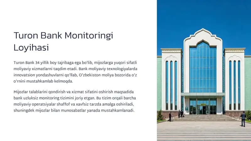 Turon Bank Monitoringi Loyihasi
