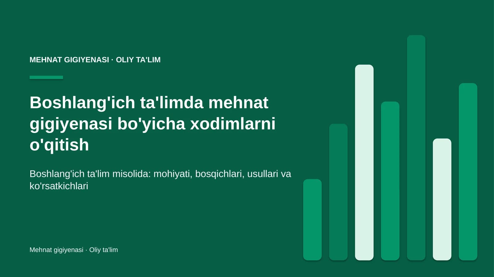 Mehnat gigiyenasi bo'yicha xodimlarni o'qitish
