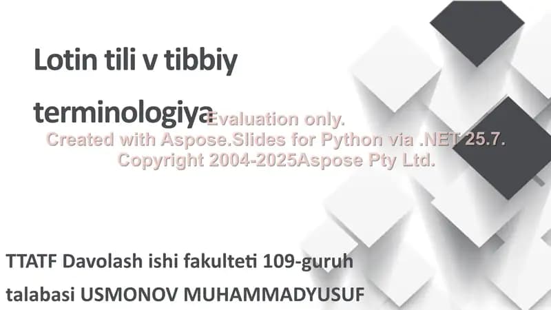 Lotin tili v tibbiy terminologiya