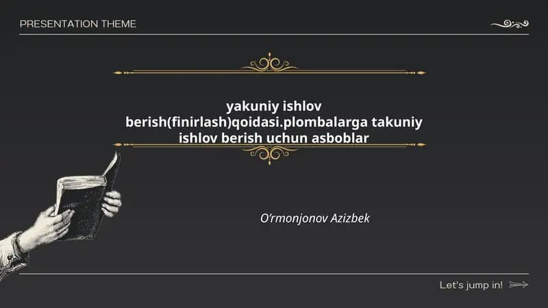 Plombalarni yakuniy ishlov berish (finirlash) qoidalari